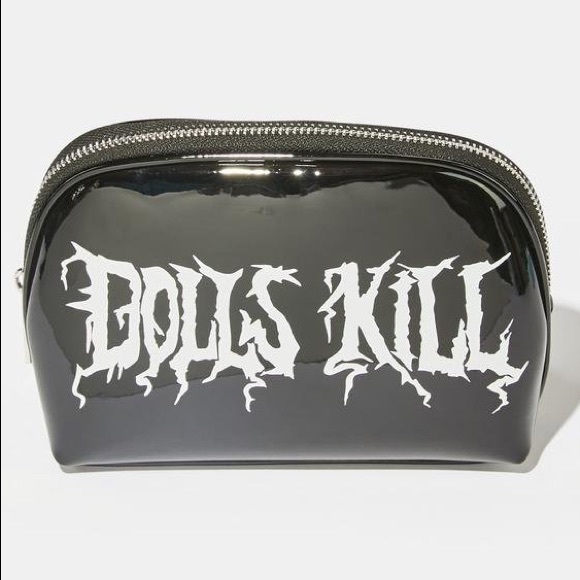 Dolls Kill Handbags - NWT Black Dolls Kill Logo Plastic Cosmetic Makeup Bag
